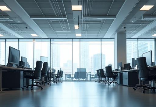 Modern office building interior commercial photo
